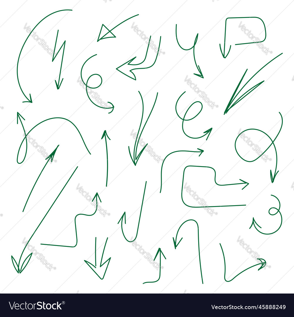 Set of arrows pointers directions