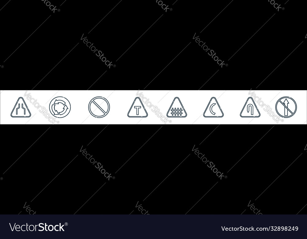 Signaling line icons linear set quality vector image Signaling line icons linear set quality