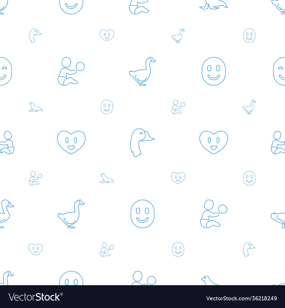 Smiling icons pattern seamless white background