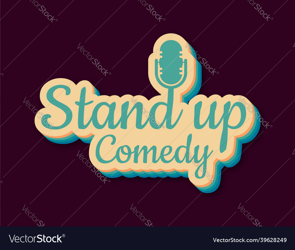 Stand up in flat style on red background retro vector image Stand up in flat style on red background retro