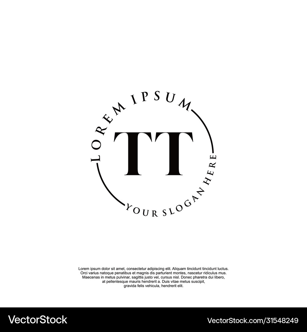 Tt initial handwriting logo design Royalty Free Vector Image