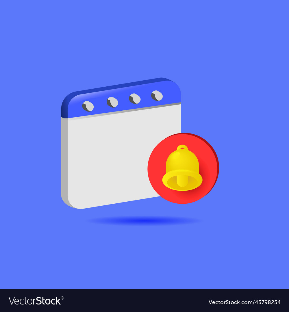 3d blank calendar with notification alert design
