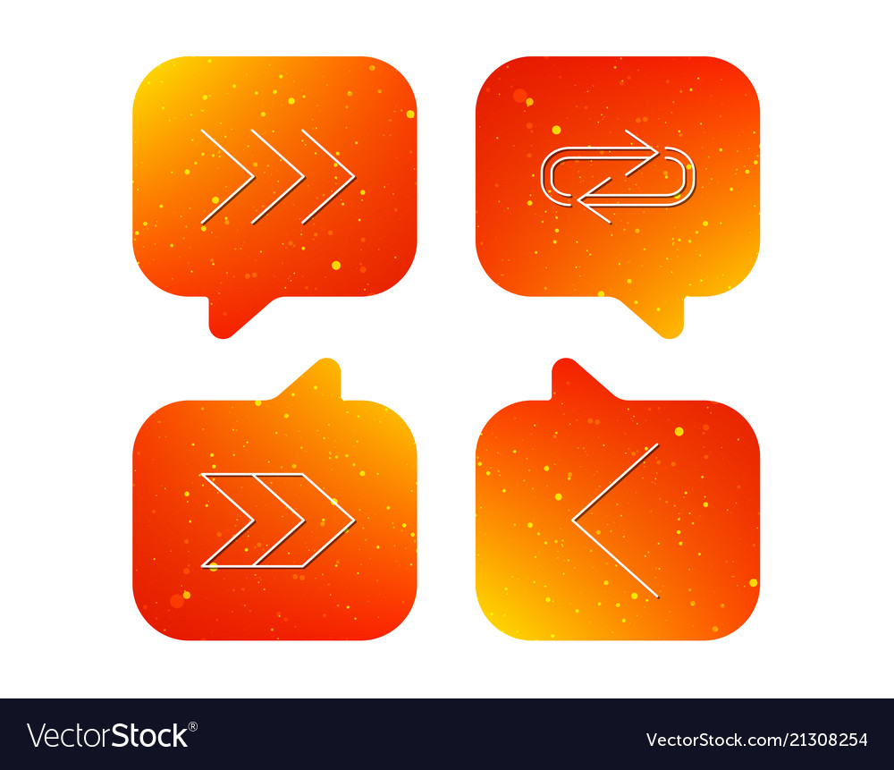 Arrows icons right repeat linear signs