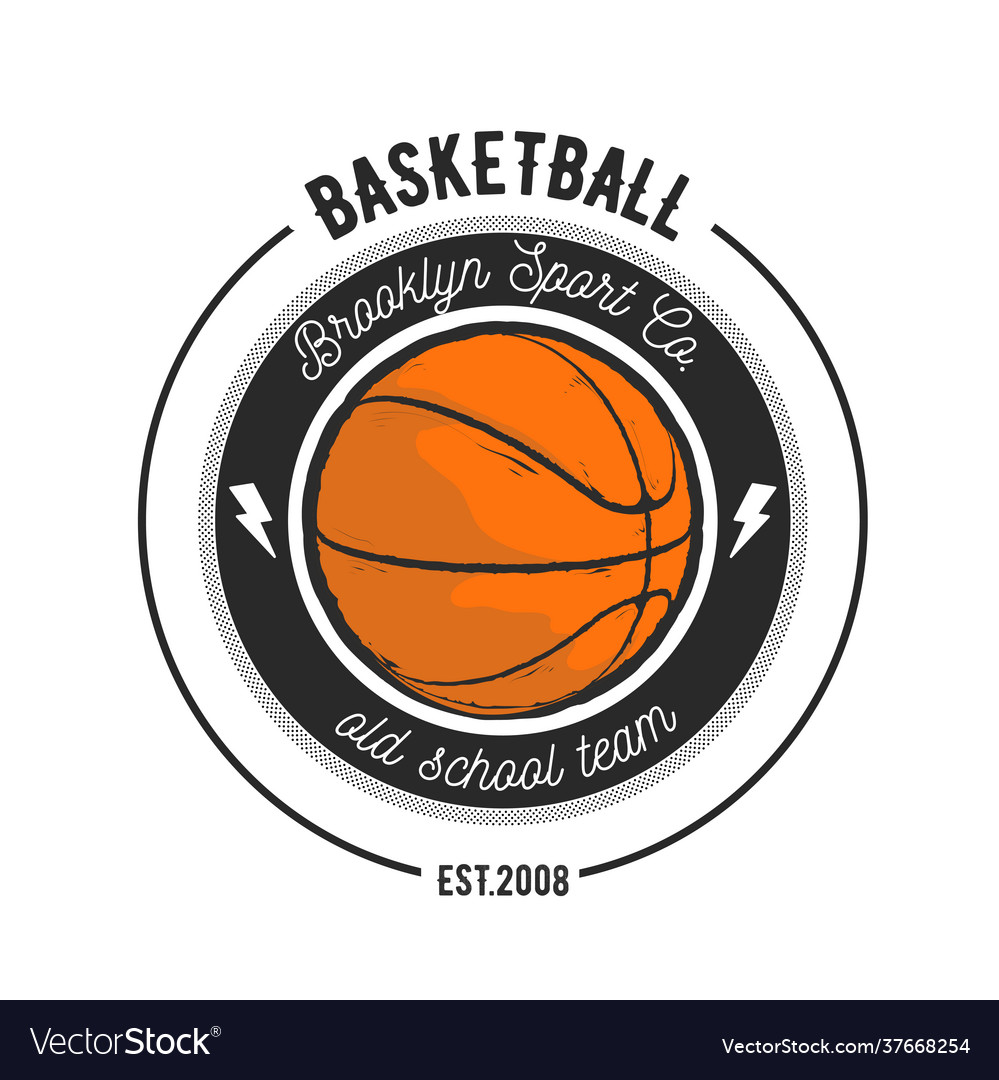 Basketball Logo Vintage Sport Ball Design