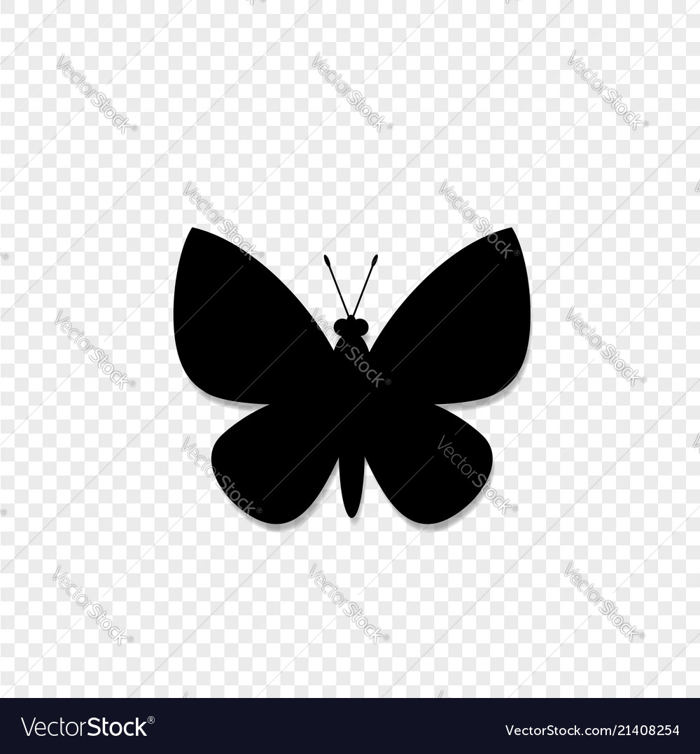 Download Black silhouette of butterfly isolated on Vector Image