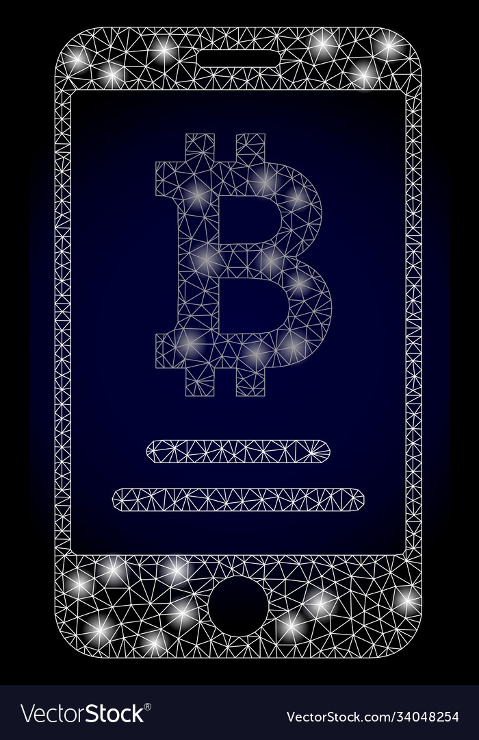 Bright web net mobile bitcoin account vector image Bright web net mobile bitcoin account