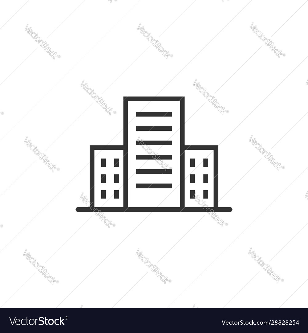 Building icon in flat style town skyscraper Vector Image