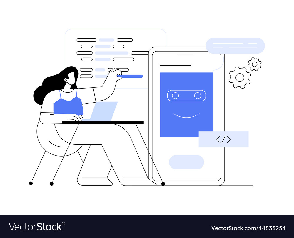Chatbot app development abstract concept