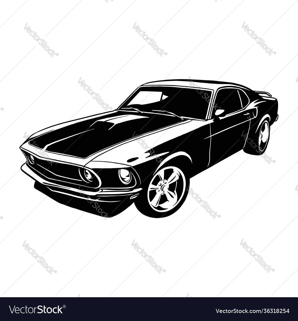 Classic sport car muscle vintage Royalty Free Vector Image