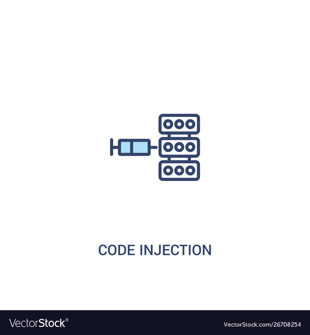 Code injection concept 2 colored icon simple line vector image Code injection concept 2 colored icon simple line
