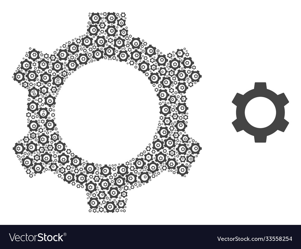 Cog recursion composition self items vector image Cog recursion composition self items