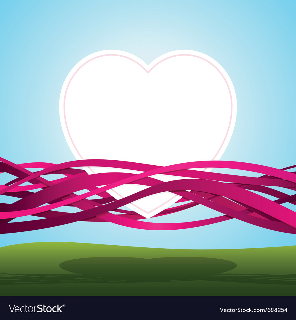 Heart in pink ribbons Royalty Free Vector Image