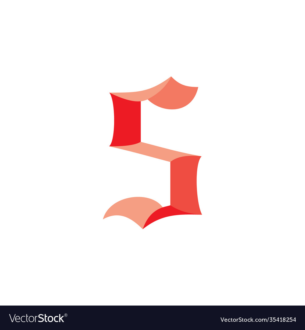 Letter s simple 3d gradient logo