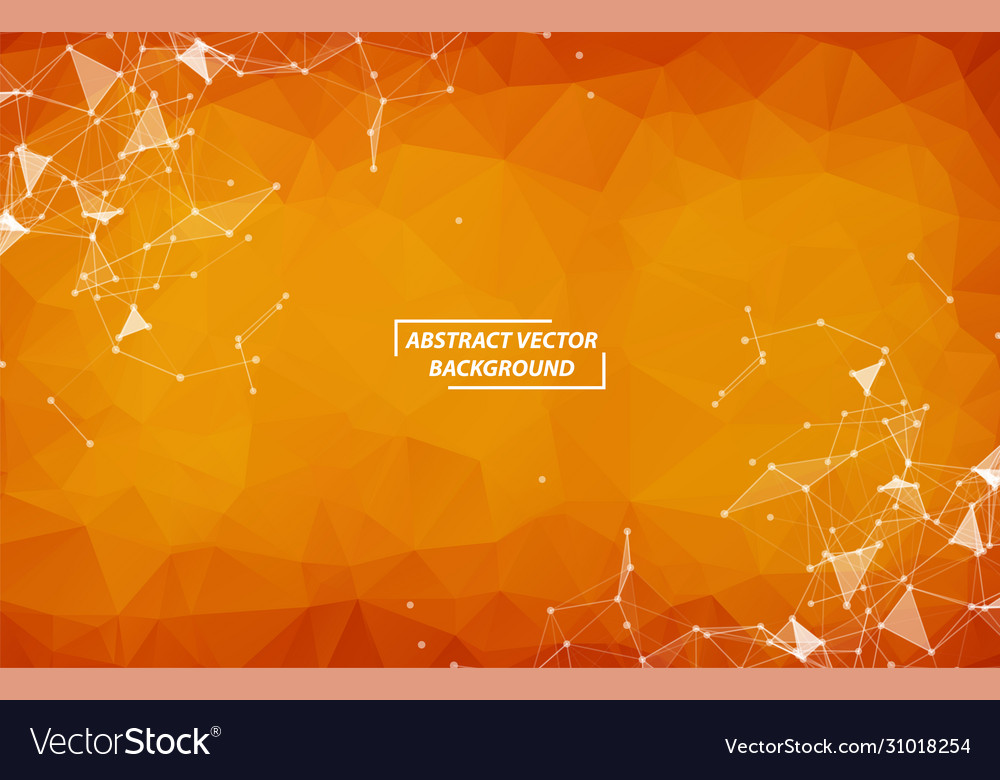 Orange geometric polygonal background molecule