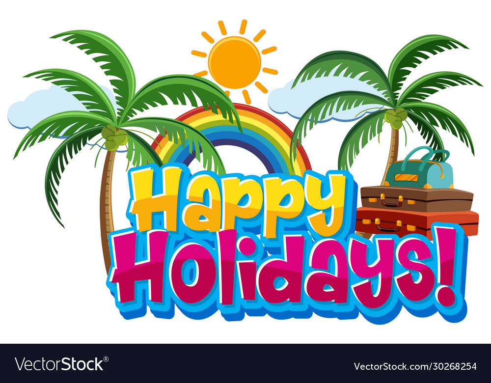 Phrase design for happy holidays with many Vector Image