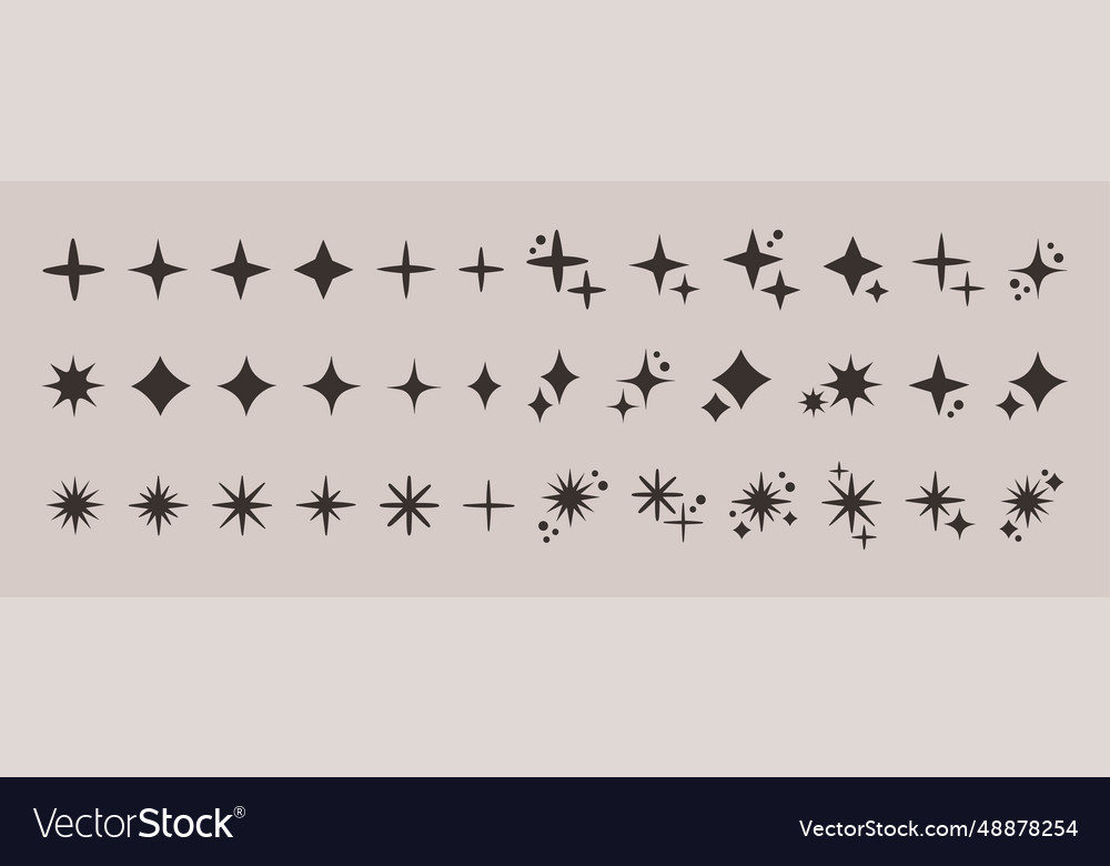 Retro futuristic sparkle icons collection set Vector Image