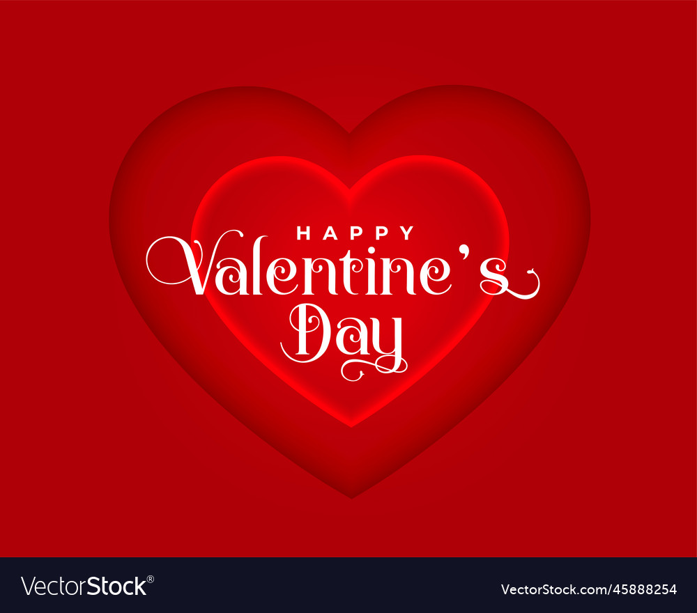 Romantic valentines day paper style red background