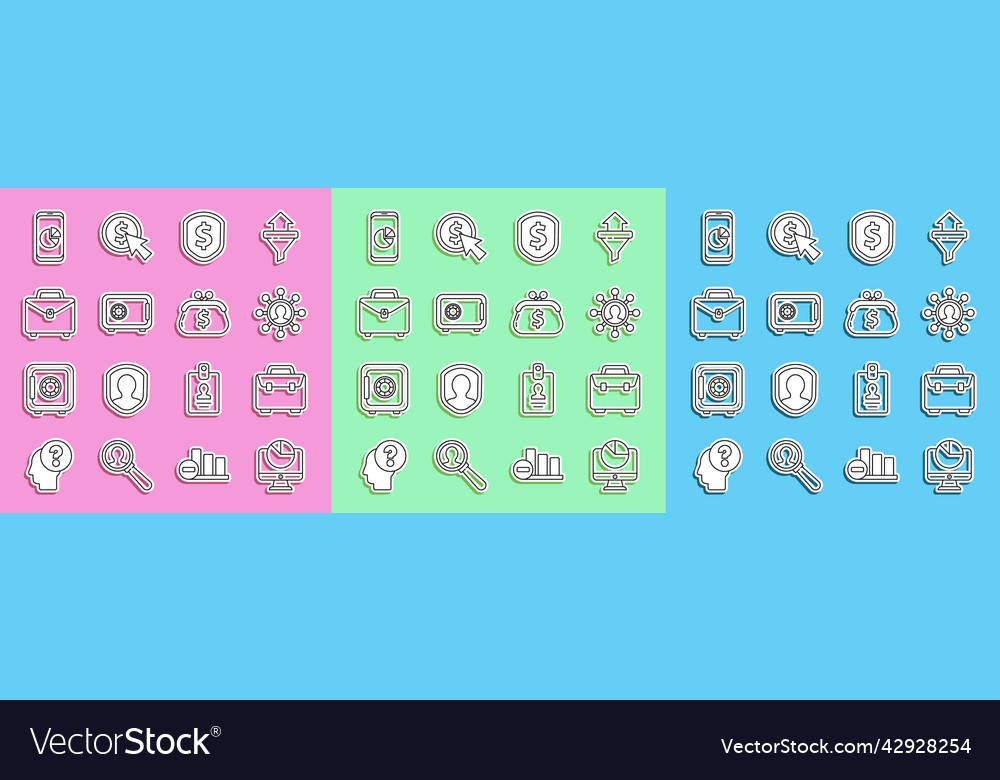 Set line computer monitor with graph chart Vector Image Set line computer monitor with graph chart