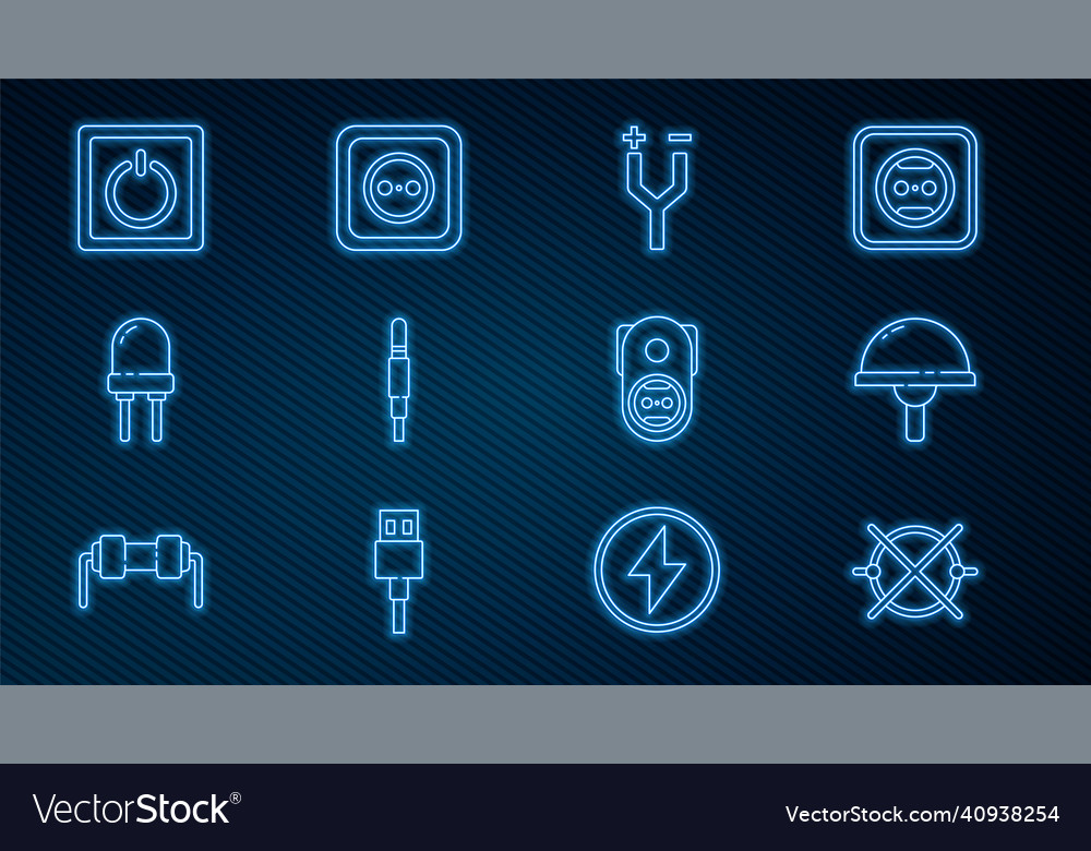 Set line electric circuit scheme light emitting