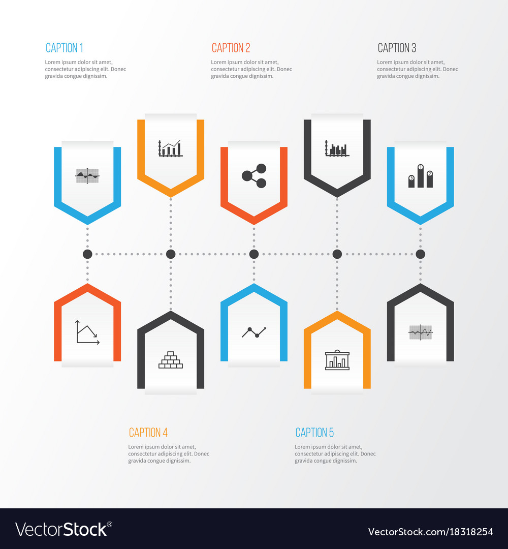 Set of graphs diagrams and statistics icons
