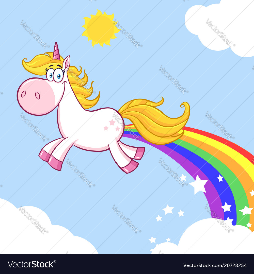 Smiling magic unicorn character vector image Smiling magic unicorn character