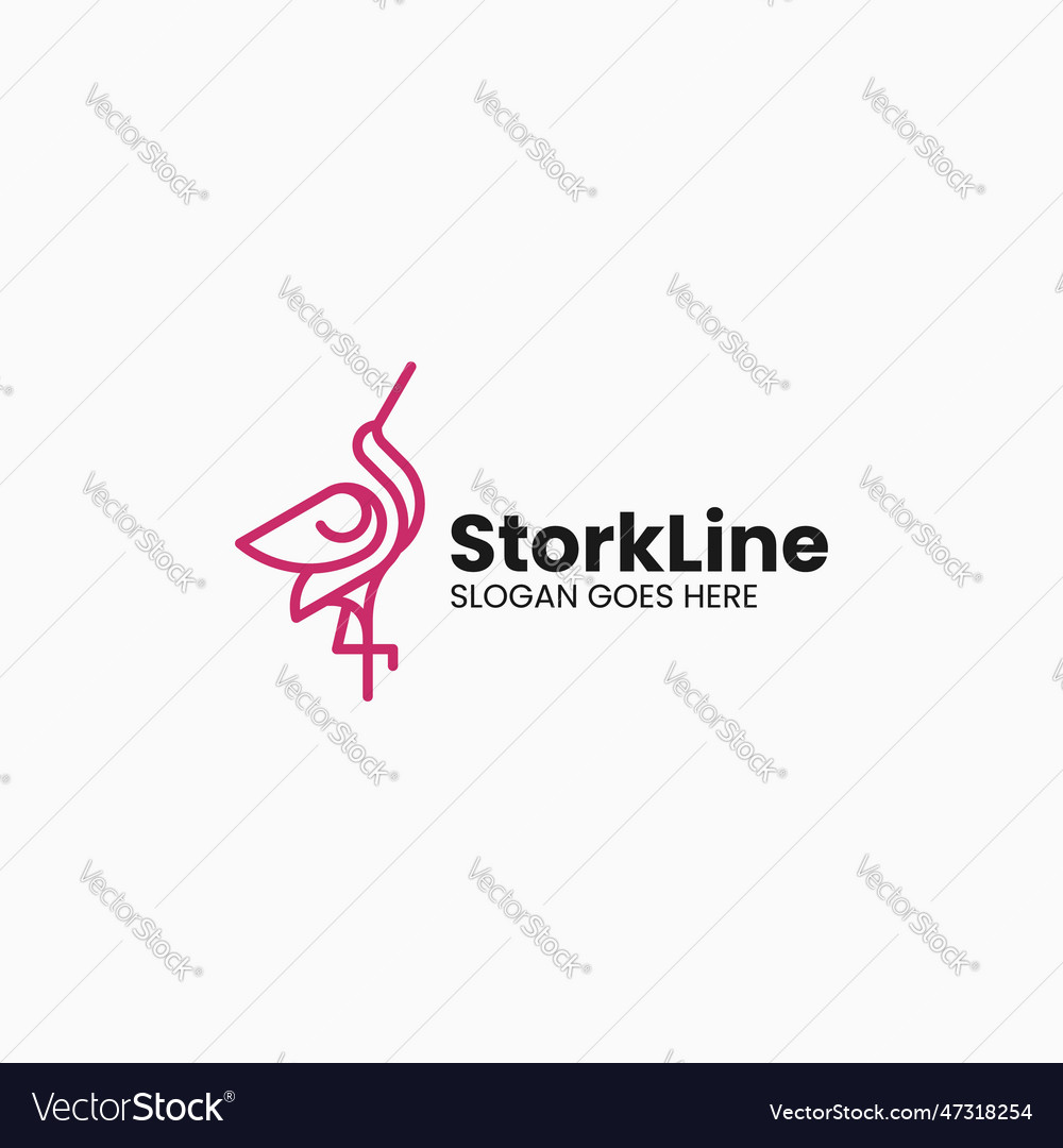 Stork Line Art Logo