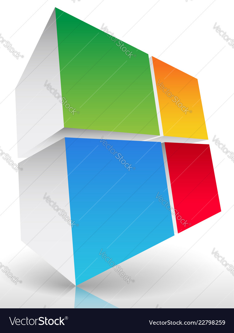 3d colorful cube element