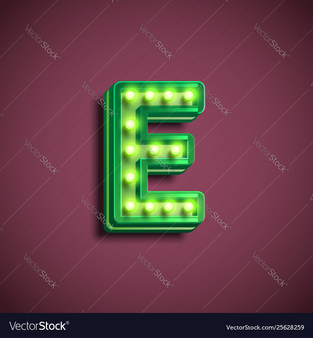 Broadway character with lamps from a fontset