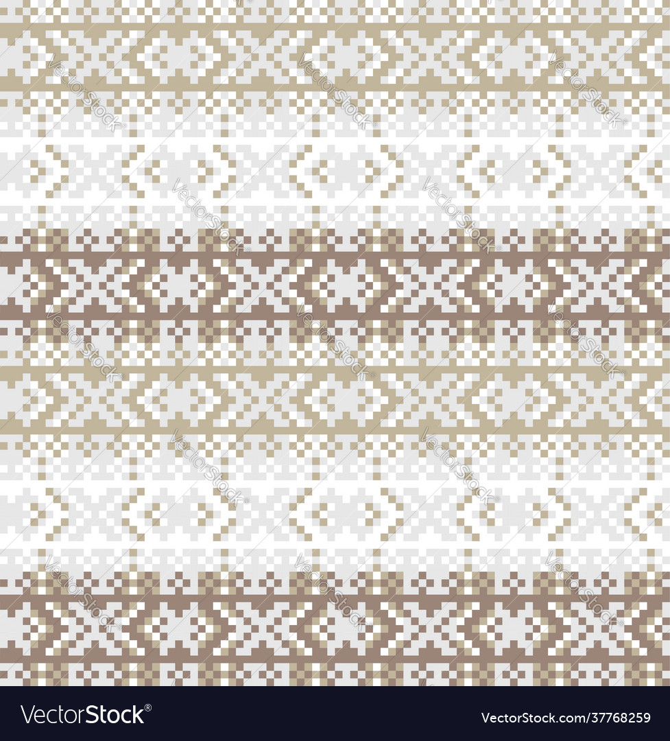 Brown christmas fair isle seamless pattern Vector Image