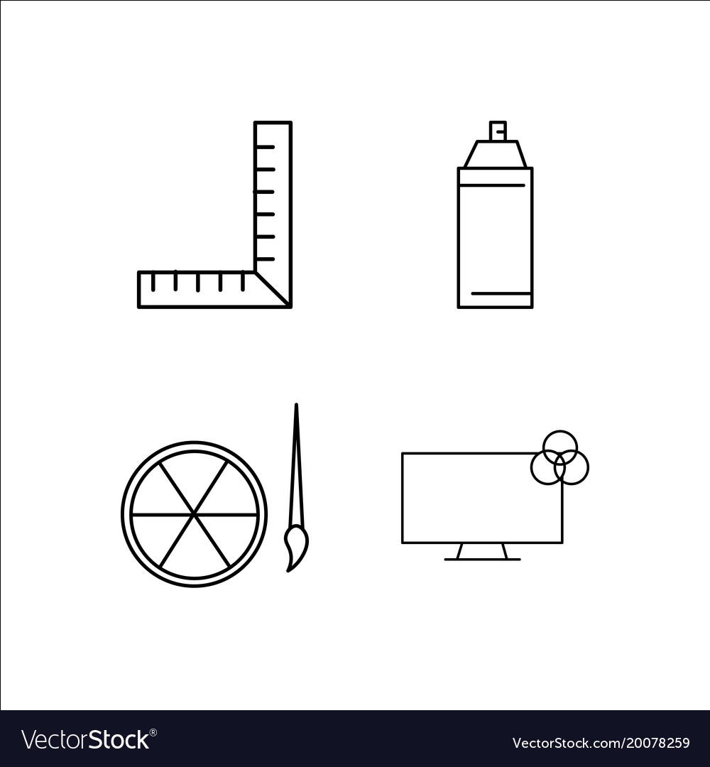 Design and studio simple linear icon setsimple