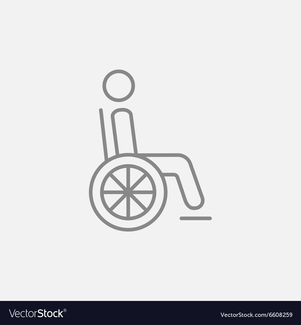 Disabled person line icon