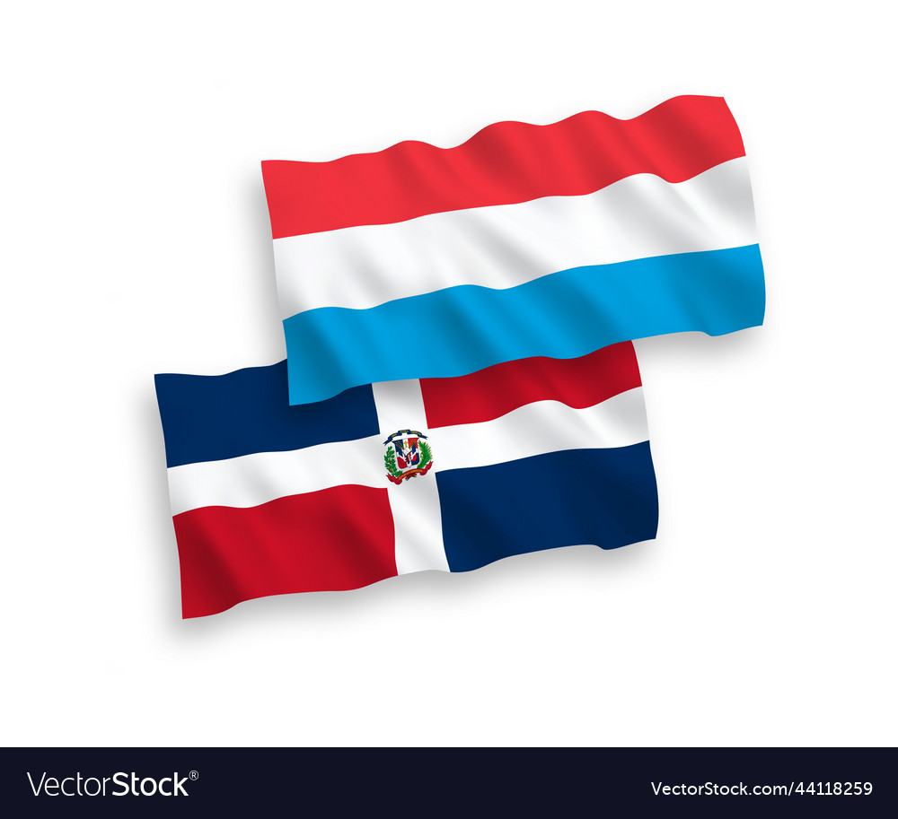 Dominikanische Republik und Luxemburg Flaggen