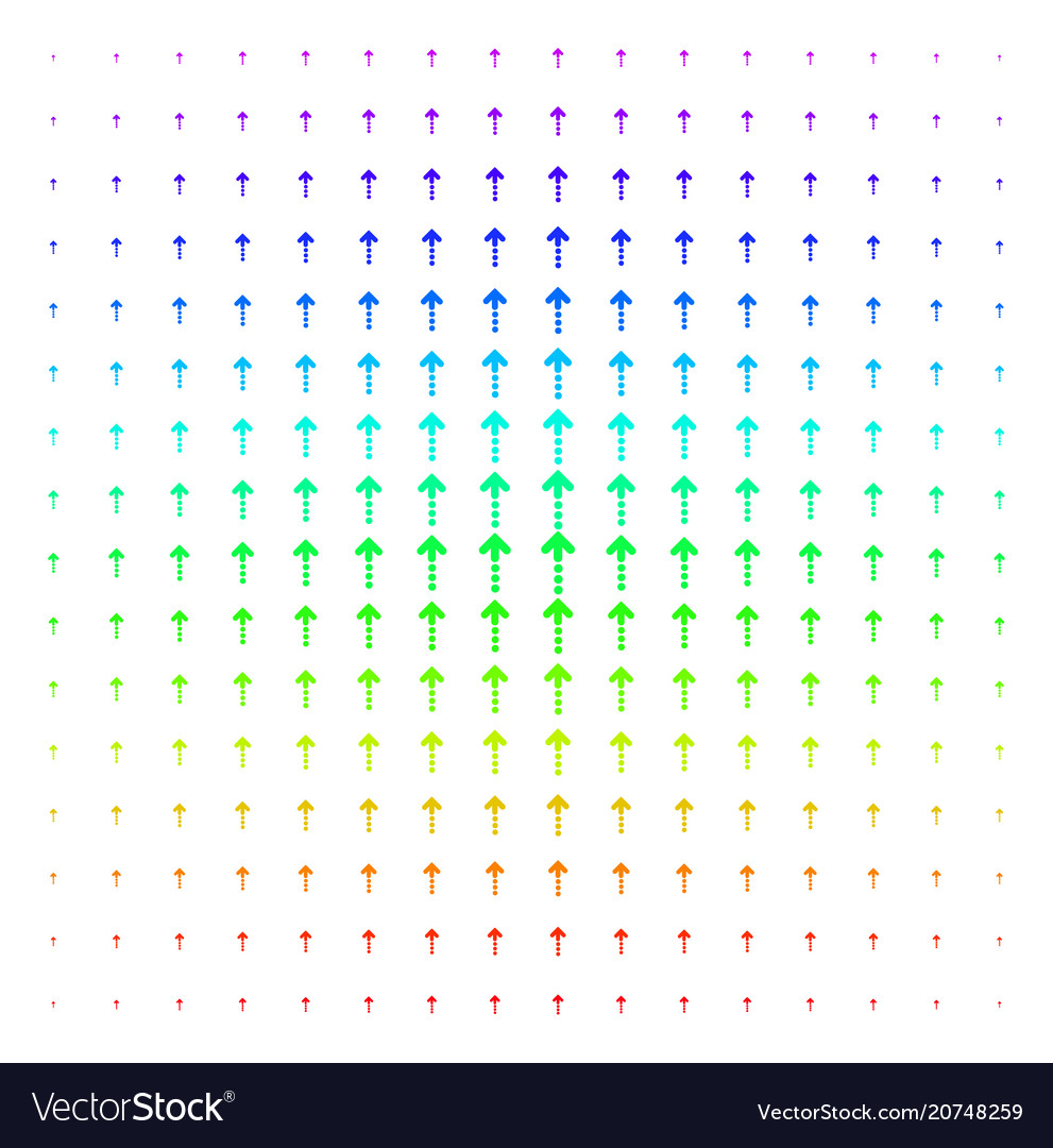 Dotted arrow shape halftone spectrum grid