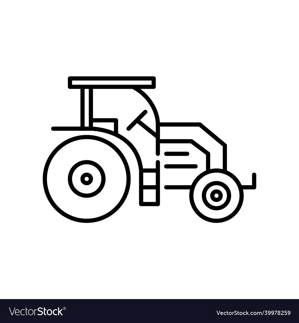 Farmer tractor agricultural vehicle icon pixel Vector Image