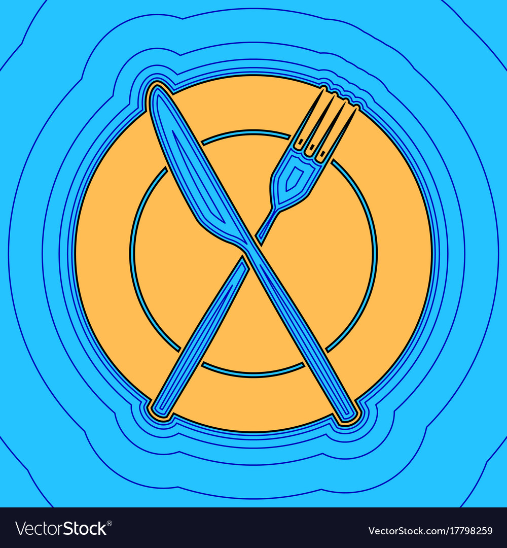 Fork knife and plate sign sand color