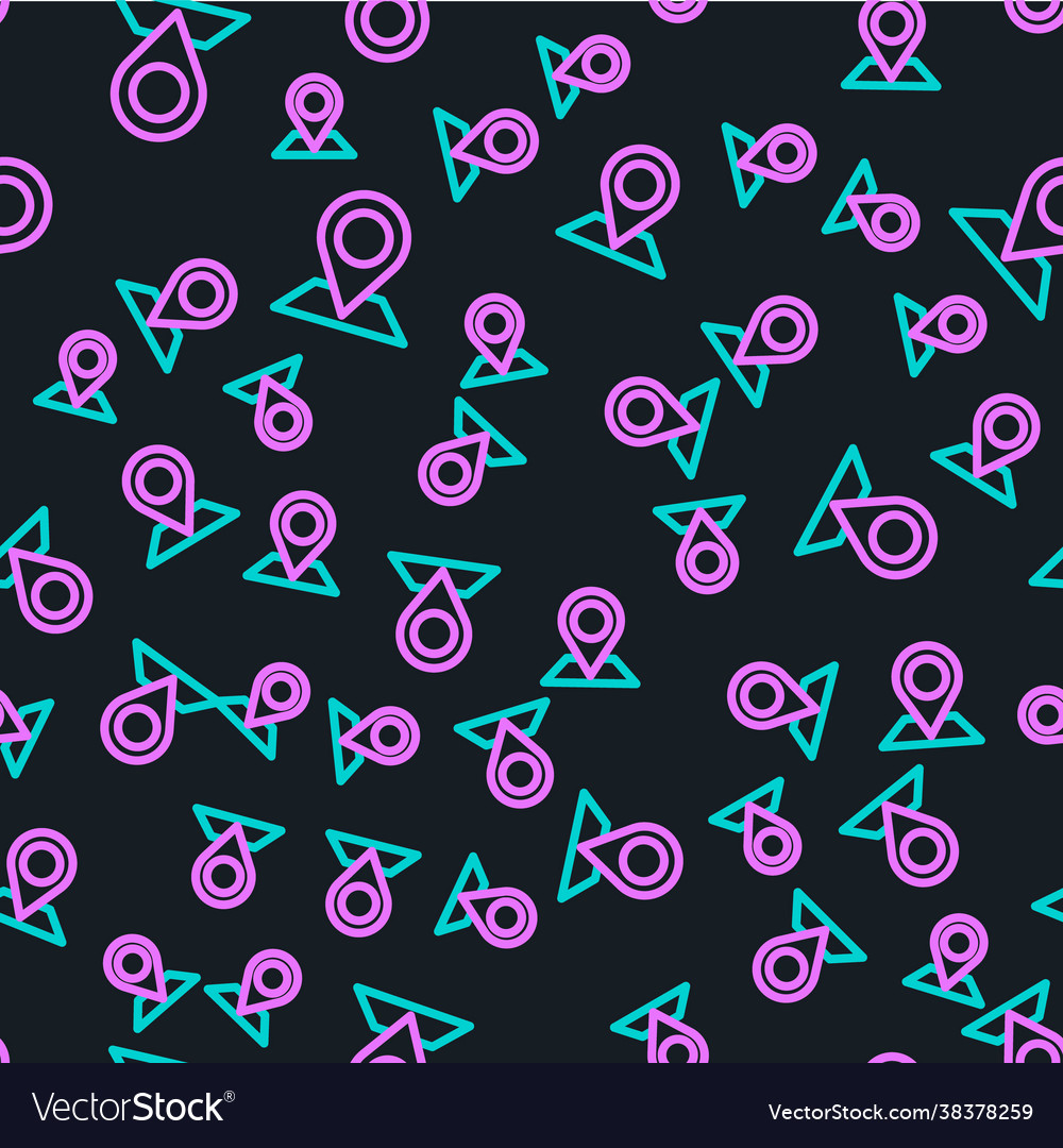 Line location icon isolated seamless pattern vector image Line location icon isolated seamless pattern