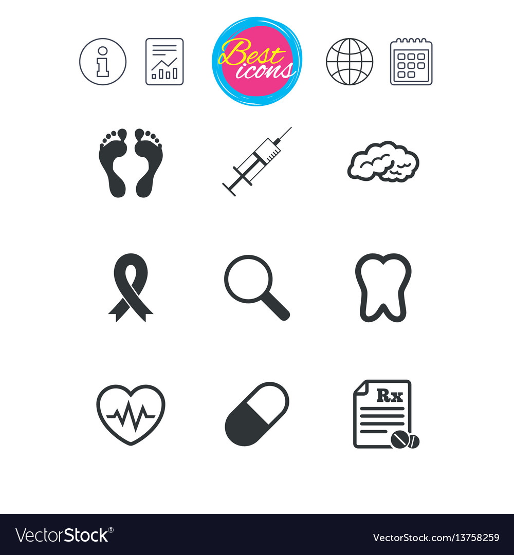 Medicine medical health and diagnosis icons vector image Medicine medical health and diagnosis icons