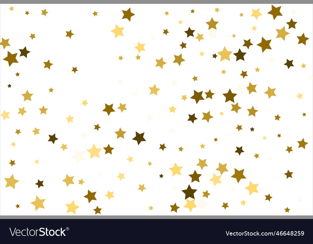 Random Falling Gold Stars On White Background Vector Image