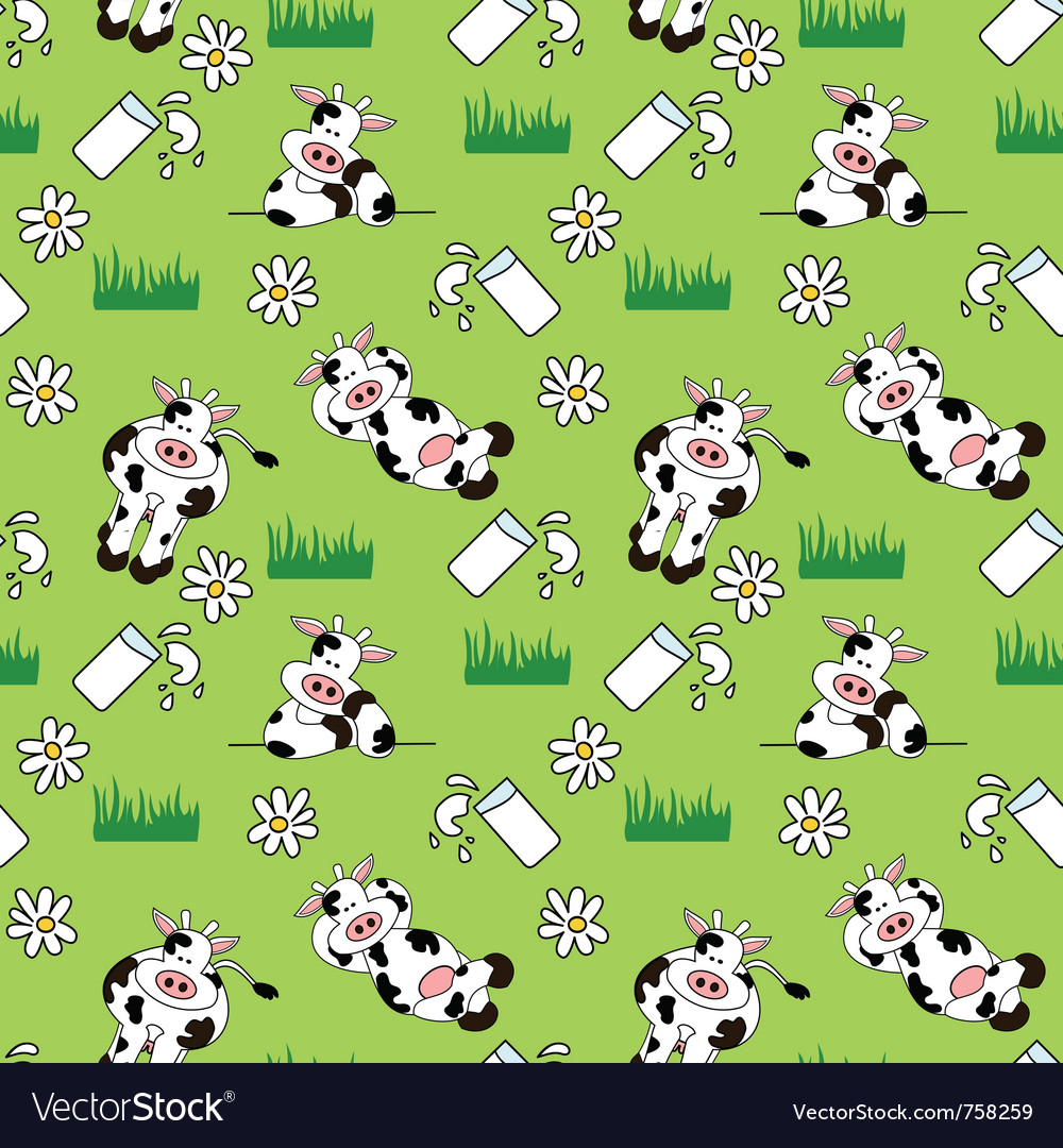 Seamless cow background Royalty Free Vector Image