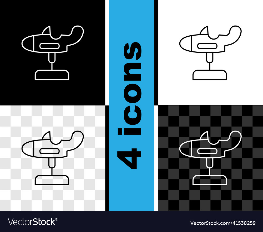 Set line swing plane on the playground icon vector image Set line swing plane on the playground icon