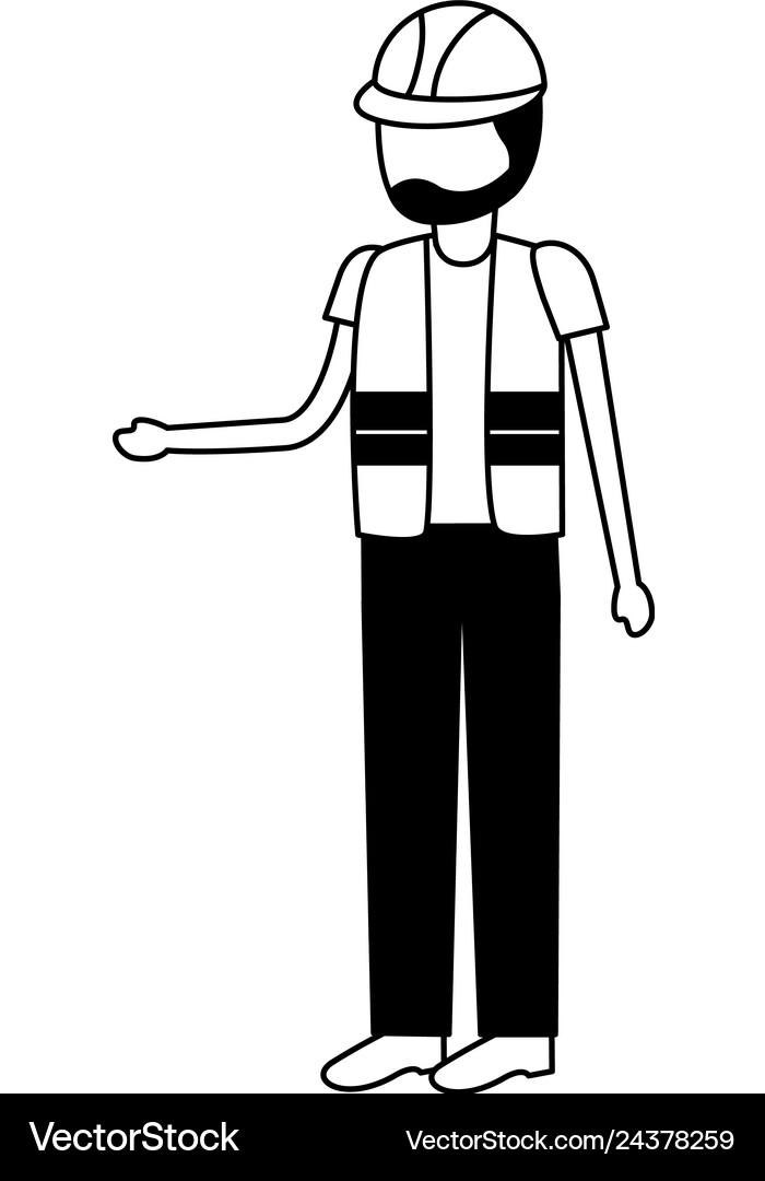 Worker construction character Royalty Free Vector Image