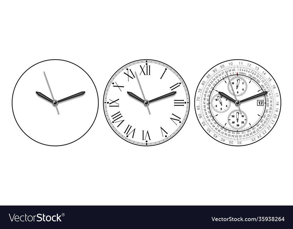 A set three watches with different dials