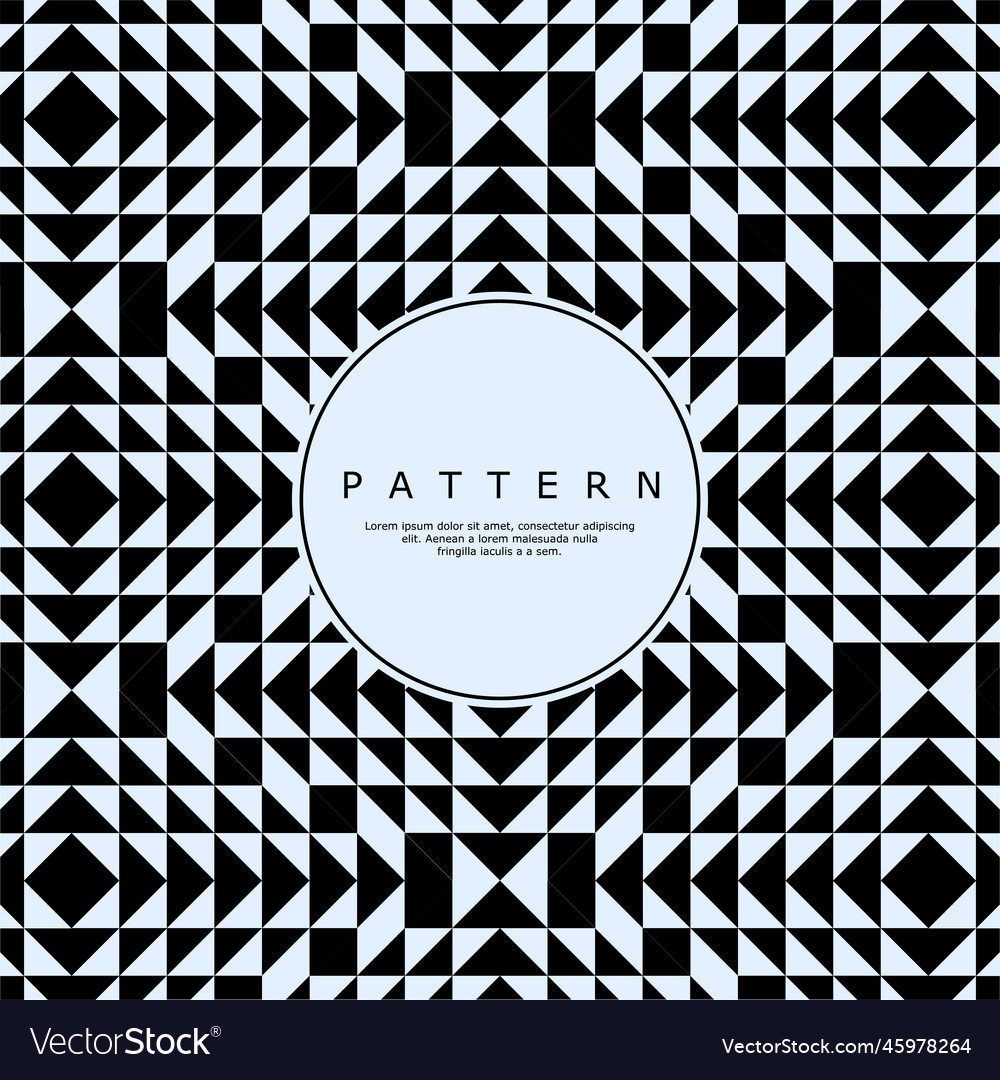 Black square triangle abstract seamless pattern
