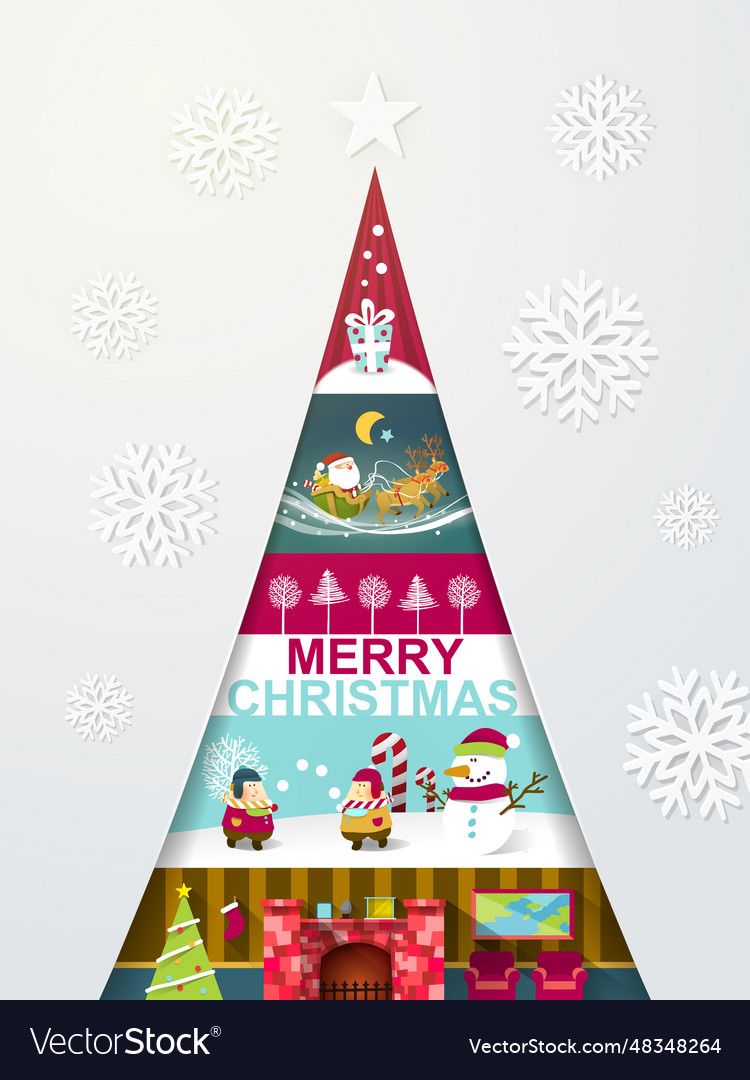Creative modern design christmas tree vector image Creative modern design christmas tree