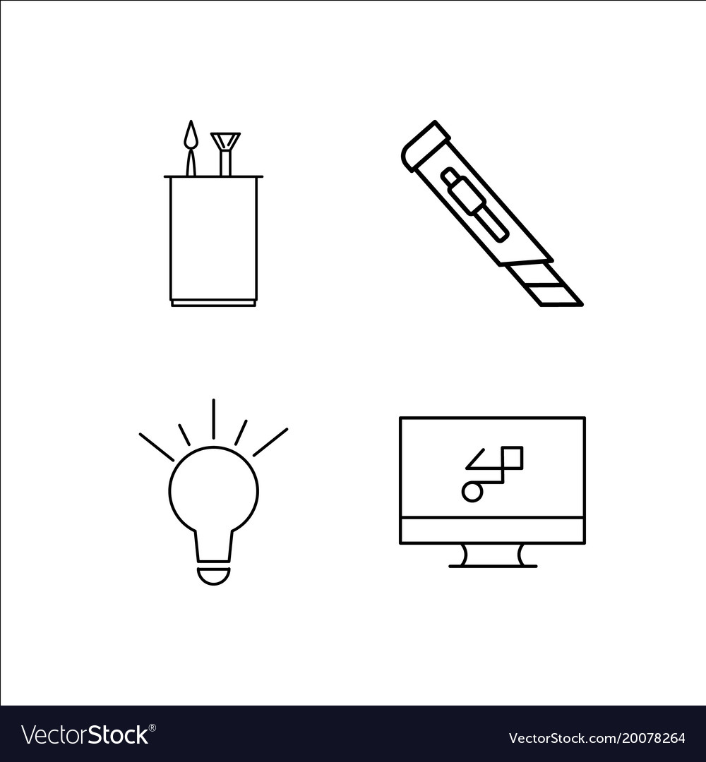 Design and studio simple linear icon setsimple