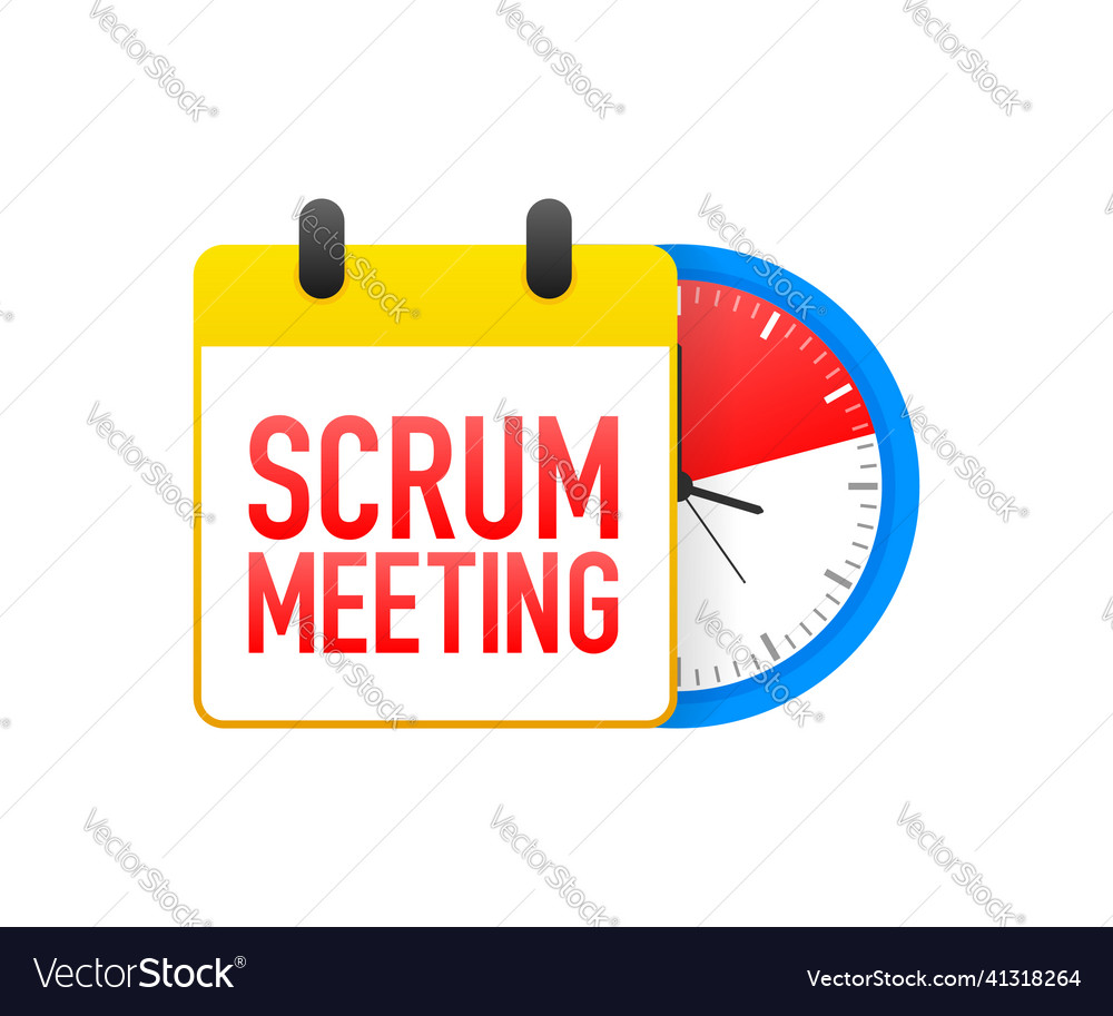Flat icon with scrum meeting project development