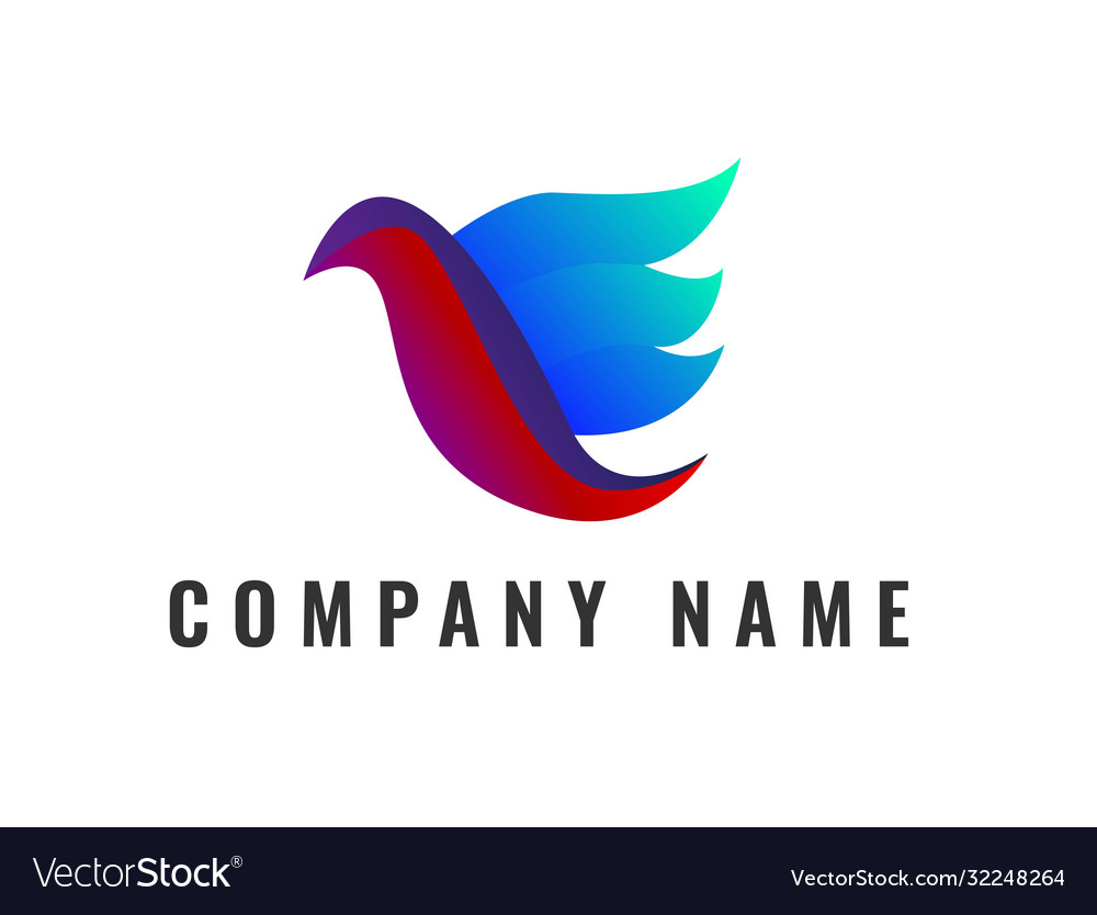 Flying bird abstract logo design - template