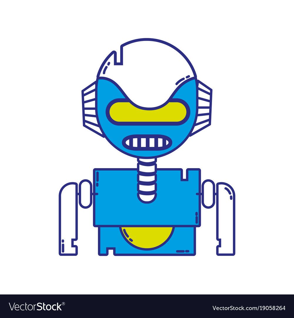 Full color robot face with technology robotic