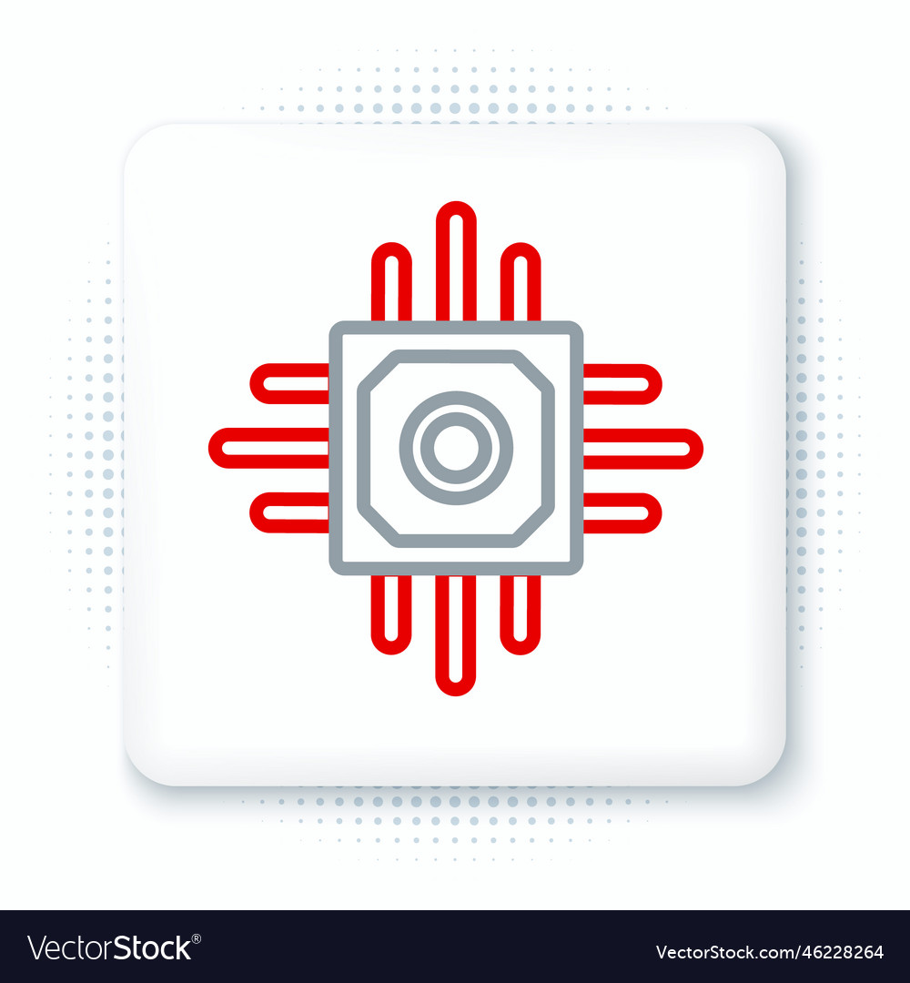 Line processor icon isolated on white background Vector Image Line processor icon isolated on white background