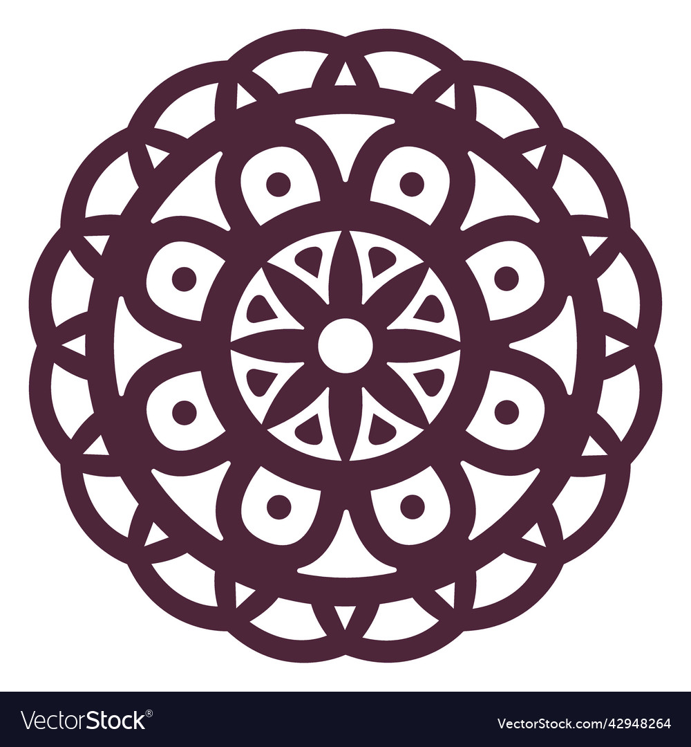 Mandala purple flower cut-out high quality